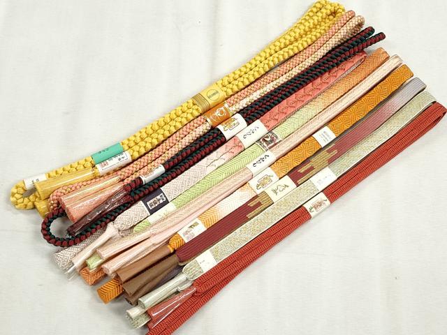 平和屋着物●和装小物　帯締め10本セット　高麗組　笹浪組　大和組　金糸　逸品　未使用　CABJ3898qe