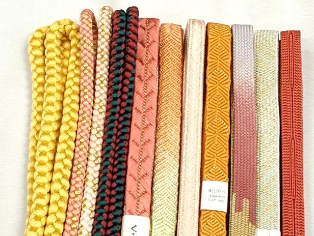 平和屋着物●和装小物　帯締め10本セット　高麗組　笹浪組　大和組　金糸　逸品　未使用　CABJ3898qe