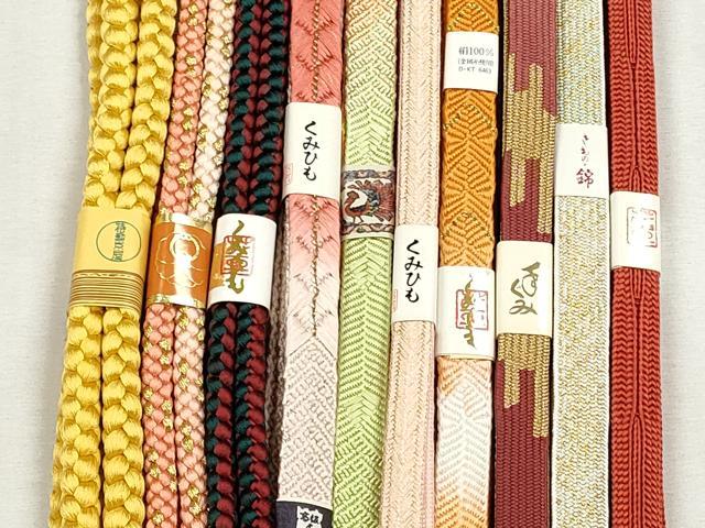 平和屋着物●和装小物　帯締め10本セット　高麗組　笹浪組　大和組　金糸　逸品　未使用　CABJ3898qe