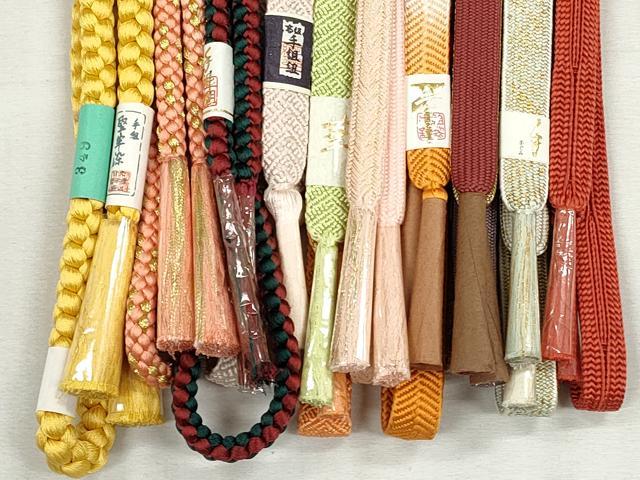 平和屋着物●和装小物　帯締め10本セット　高麗組　笹浪組　大和組　金糸　逸品　未使用　CABJ3898qe