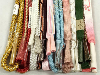 平和屋着物●和装小物　帯締め10本セット　高麗組　笹浪組　鴨川組　大和組　金糸　逸品　未使用　CABJ3902qe