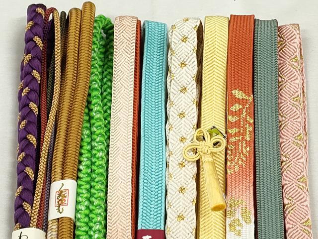 平和屋着物●和装小物　帯締め10本セット　高麗組　笹浪組　唐組　奈良組　礼装用　金糸　さが美扱い　逸品　未使用　CABJ3903qe