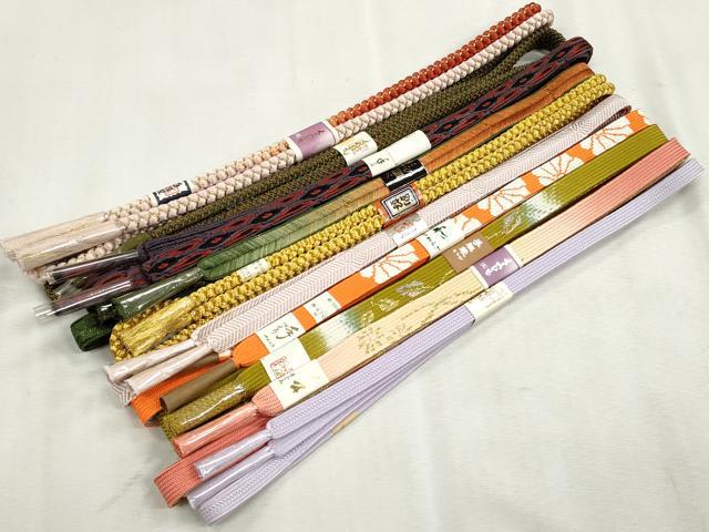 平和屋着物●和装小物　帯締め10本セット　高麗組　笹浪組　大和組　礼装用　金糸　逸品　未使用　CABJ3904qe