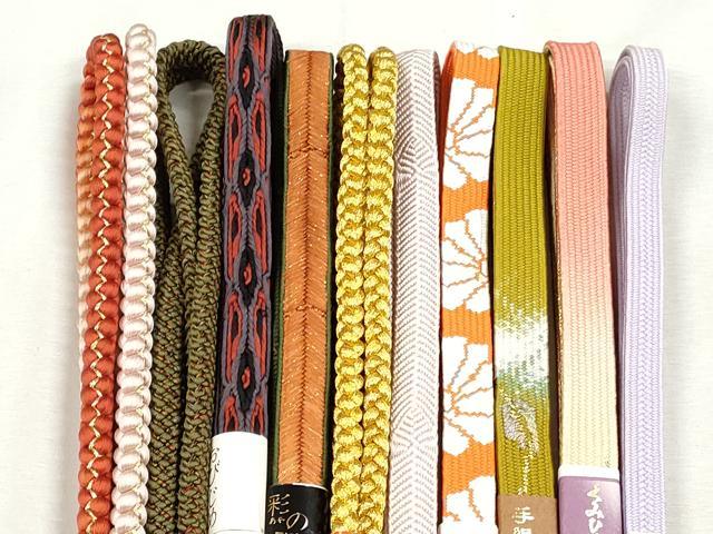 平和屋着物●和装小物　帯締め10本セット　高麗組　笹浪組　大和組　礼装用　金糸　逸品　未使用　CABJ3904qe