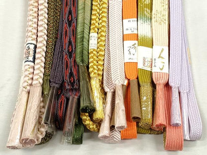 平和屋着物●和装小物　帯締め10本セット　高麗組　笹浪組　大和組　礼装用　金糸　逸品　未使用　CABJ3904qe