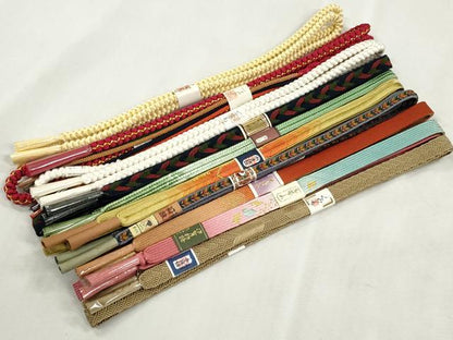 平和屋着物●和装小物　帯締め10本セット　高麗組　冠組　大和組　金糸　逸品　未使用　CABJ3906qe