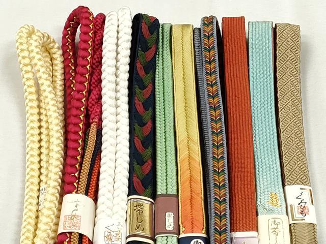 平和屋着物●和装小物　帯締め10本セット　高麗組　冠組　大和組　金糸　逸品　未使用　CABJ3906qe