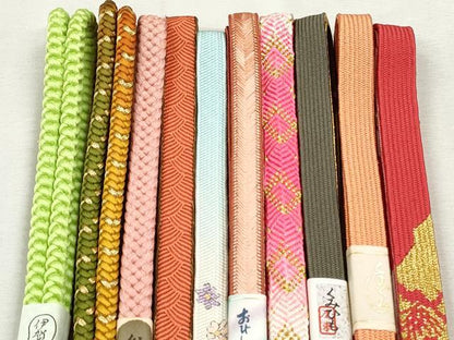平和屋着物●和装小物　帯締め10本セット　高麗組　唐組　大和組　金糸　逸品　未使用　CABJ3909qe