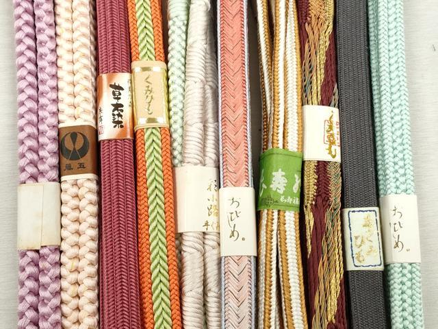 平和屋着物●和装小物　帯締め10本セット　高麗組　御岳組　大和組　鴨川組　金糸　逸品　未使用　CABJ3913qe
