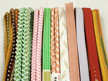 平和屋着物●和装小物　帯締め10本セット　高麗組　笹浪組　礼装用　金糸　逸品　未使用　CABJ3915qe