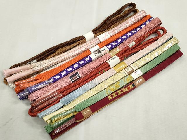 平和屋着物●和装小物　帯締め10本セット　高麗組　笹浪組　金糸　逸品　未使用　CABJ3917qe