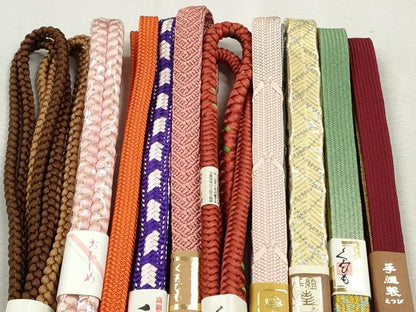 平和屋着物●和装小物　帯締め10本セット　高麗組　笹浪組　金糸　逸品　未使用　CABJ3917qe