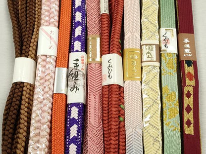 平和屋着物●和装小物　帯締め10本セット　高麗組　笹浪組　金糸　逸品　未使用　CABJ3917qe