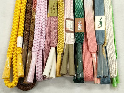 平和屋着物●和装小物　帯締め10本セット　高麗組　笹浪組　大和組　礼装用　金糸　逸品　未使用　CABJ3918qe