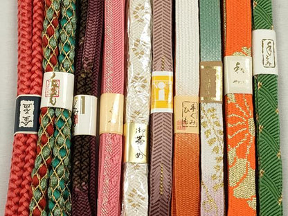 平和屋着物●和装小物　帯締め10本セット　高麗組　唐組　笹浪組　礼装用　金糸　逸品　未使用　CABJ3920qe