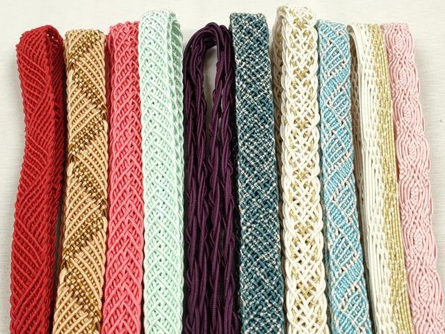 平和屋着物＊夏物　和装小物　上質な帯締め10本セット　レース織　金銀糸　逸品　未使用　CABJ3924qe