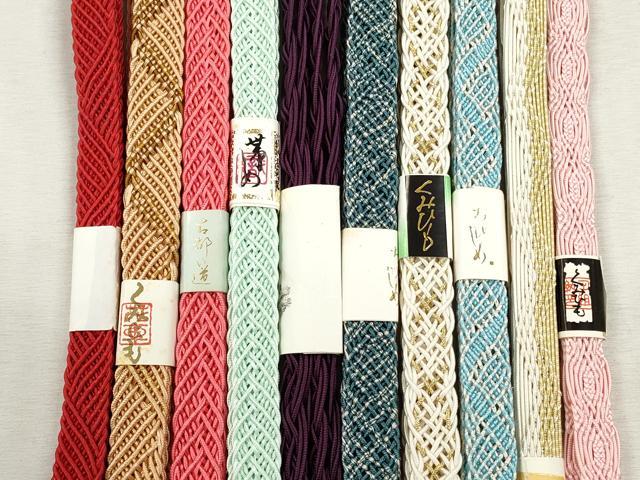 平和屋着物＊夏物　和装小物　上質な帯締め10本セット　レース織　金銀糸　逸品　未使用　CABJ3924qe