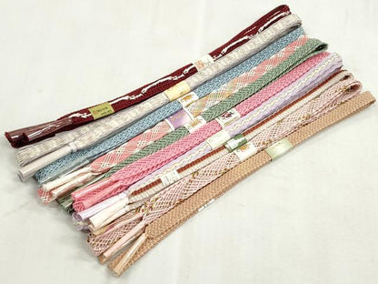 平和屋着物＊夏物　和装小物　上質な帯締め10本セット　レース織　金糸　逸品　未使用　CABJ3925qe