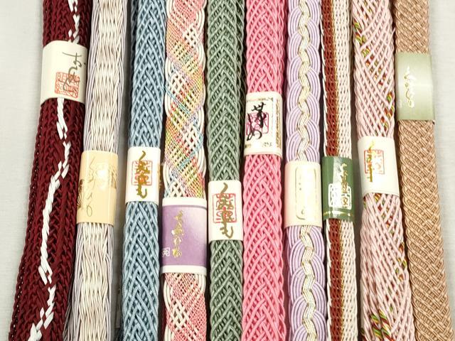 平和屋着物＊夏物　和装小物　上質な帯締め10本セット　レース織　金糸　逸品　未使用　CABJ3925qe