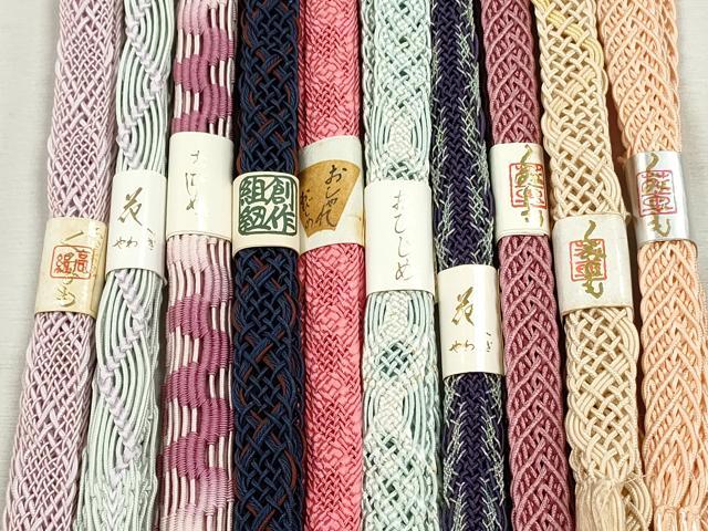 平和屋着物＊夏物　和装小物　上質な帯締め10本セット　レース織　ラメ糸　金糸　逸品　未使用　CABJ3927qe