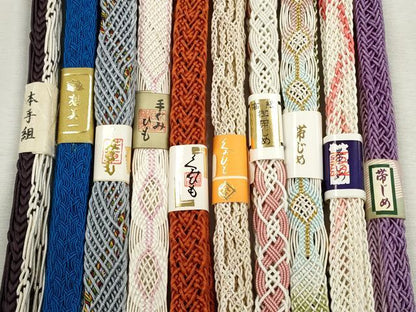 平和屋着物＊夏物　和装小物　上質な帯締め10本セット　レース織　金糸　逸品　未使用　CABJ3928qe