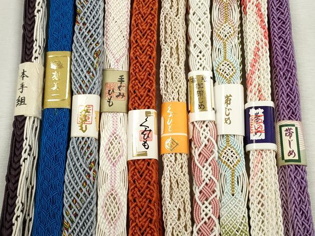 平和屋着物＊夏物　和装小物　上質な帯締め10本セット　レース織　金糸　逸品　未使用　CABJ3928qe