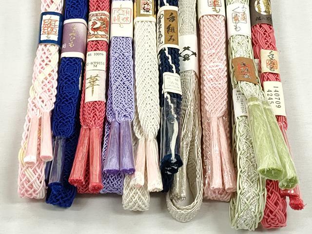 平和屋着物＊夏物　和装小物　上質な帯締め10本セット　レース織　金銀糸　逸品　未使用　CABJ3930qe