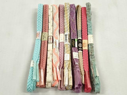 平和屋着物＊夏物　和装小物　上質な帯締め10本セット　レース織　金銀糸　西武百貨店扱い　逸品　未使用　CABJ3931qe