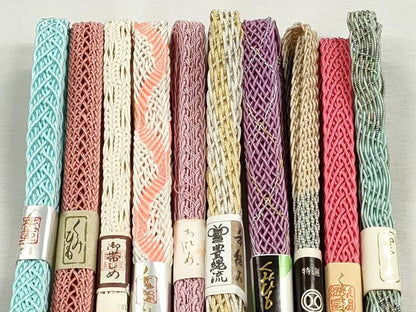 平和屋着物＊夏物　和装小物　上質な帯締め10本セット　レース織　金銀糸　西武百貨店扱い　逸品　未使用　CABJ3931qe