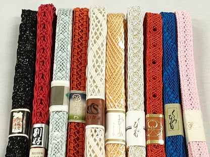 平和屋着物＊夏物　和装小物　上質な帯締め10本セット　レース織　金糸　逸品　未使用　CABJ3932qe