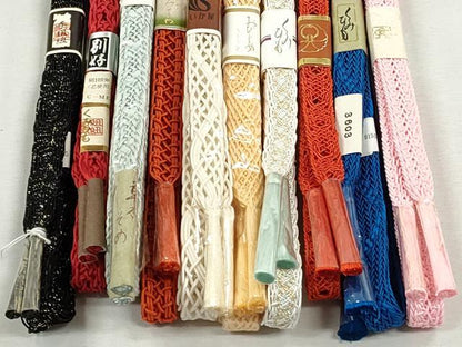 平和屋着物＊夏物　和装小物　上質な帯締め10本セット　レース織　金糸　逸品　未使用　CABJ3932qe