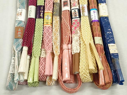 平和屋着物＊夏物　和装小物　上質な帯締め10本セット　レース織　ラメ糸　さが美扱い　逸品　未使用　CABJ3933qe