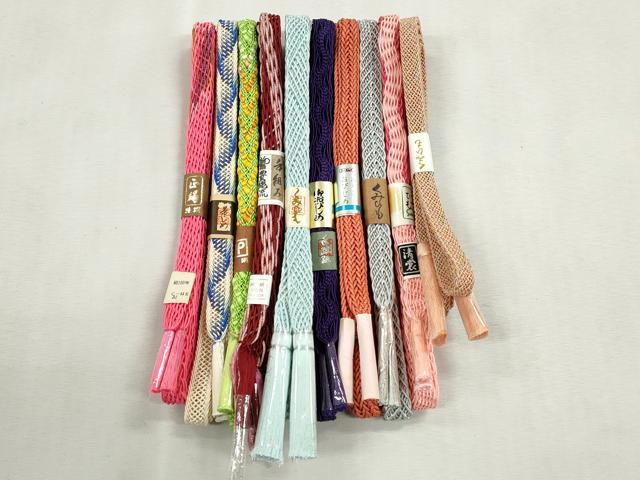 平和屋着物＊夏物　和装小物　上質な帯締め10本セット　レース織　ラメ糸　金銀糸　逸品　未使用　CABJ3934qe