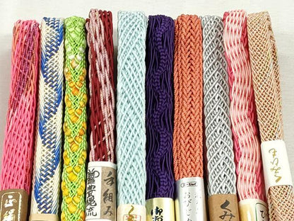 平和屋着物＊夏物　和装小物　上質な帯締め10本セット　レース織　ラメ糸　金銀糸　逸品　未使用　CABJ3934qe
