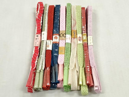 平和屋着物＊夏物　和装小物　上質な帯締め10本セット　レース織　金糸　大丸扱い　逸品　未使用　CABJ3935qe
