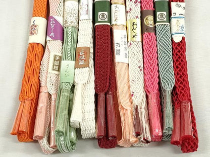 平和屋着物＊夏物　和装小物　上質な帯締め10本セット　レース織　金糸　高島屋扱い　逸品　未使用　CABJ3937qe