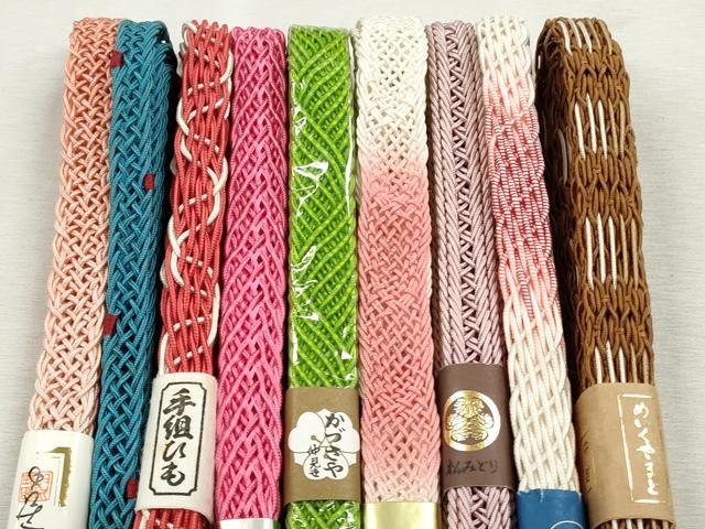平和屋着物＊夏物　和装小物　上質な帯締め10本セット　レース織　銀糸　逸品　未使用　CABJ3939qe