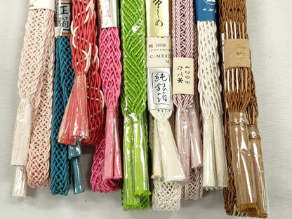 平和屋着物＊夏物　和装小物　上質な帯締め10本セット　レース織　銀糸　逸品　未使用　CABJ3939qe