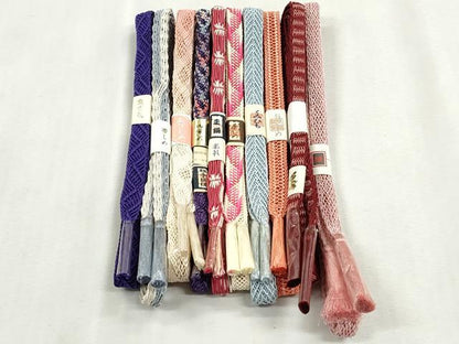 平和屋着物＊夏物　和装小物　上質な帯締め10本セット　レース織　銀糸　逸品　未使用　CABJ3940qe