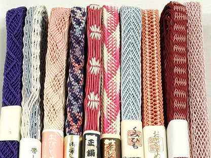 平和屋着物＊夏物　和装小物　上質な帯締め10本セット　レース織　銀糸　逸品　未使用　CABJ3940qe