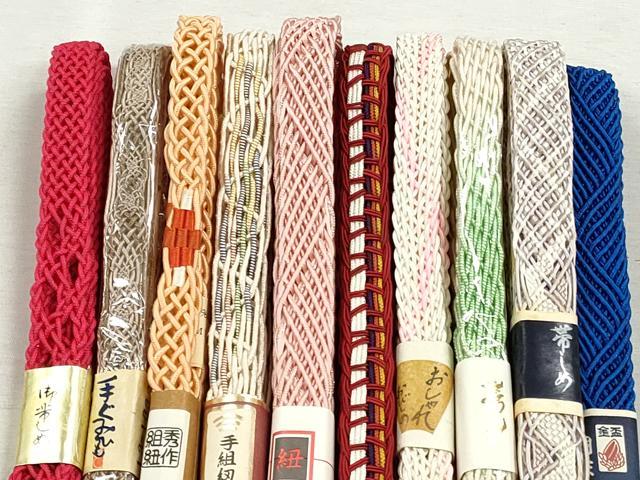 平和屋着物＊夏物　和装小物　上質な帯締め10本セット　レース織　銀糸　逸品　未使用　CABJ3942qe