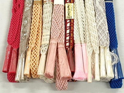 平和屋着物＊夏物　和装小物　上質な帯締め10本セット　レース織　銀糸　逸品　未使用　CABJ3942qe