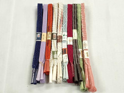 平和屋着物＊夏物　和装小物　上質な帯締め10本セット　レース織　金糸　逸品　未使用　CABJ3943qe