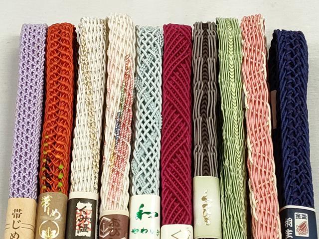 平和屋着物＊夏物　和装小物　上質な帯締め10本セット　レース織　金糸　逸品　未使用　CABJ3943qe