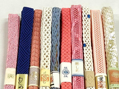 平和屋着物＊夏物　和装小物　上質な帯締め10本セット　レース織　逸品　未使用　CABJ3944qe