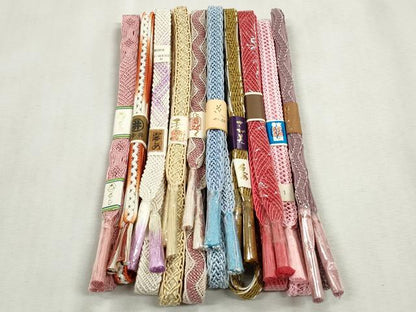 平和屋着物＊夏物　和装小物　上質な帯締め10本セット　レース織　金銀糸　逸品　未使用　CABJ3945qe