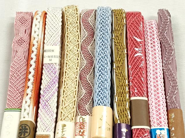 平和屋着物＊夏物　和装小物　上質な帯締め10本セット　レース織　金銀糸　逸品　未使用　CABJ3945qe