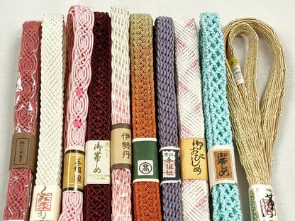 平和屋着物＊夏物　和装小物　上質な帯締め10本セット　レース織　金糸　伊勢丹扱い　やまと誂製　逸品　未使用　CABJ3946qe