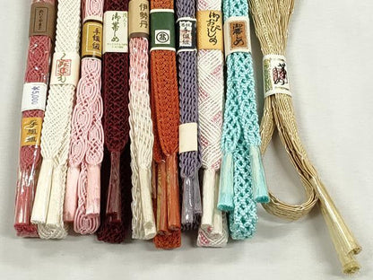 平和屋着物＊夏物　和装小物　上質な帯締め10本セット　レース織　金糸　伊勢丹扱い　やまと誂製　逸品　未使用　CABJ3946qe