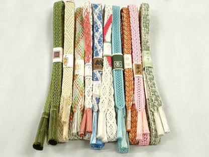 平和屋着物＊夏物　和装小物　上質な帯締め10本セット　レース織　銀糸　高島屋扱い　逸品　未使用　CABJ3948qe